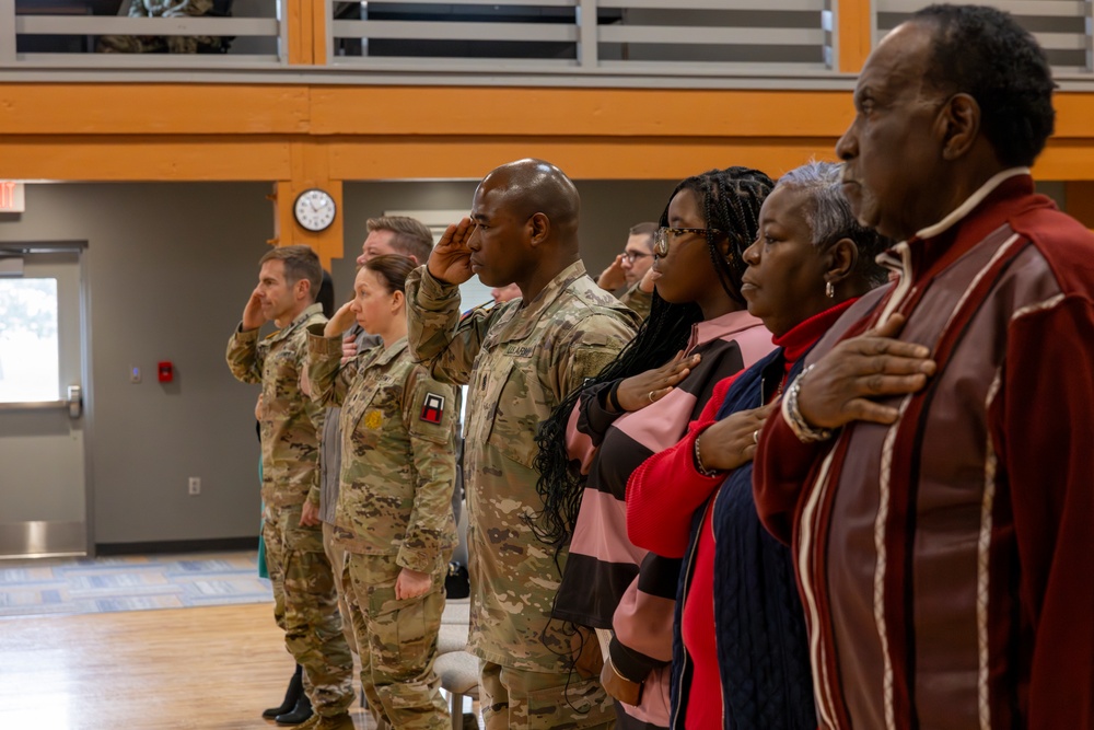 Soldiers Salute during National Anthem