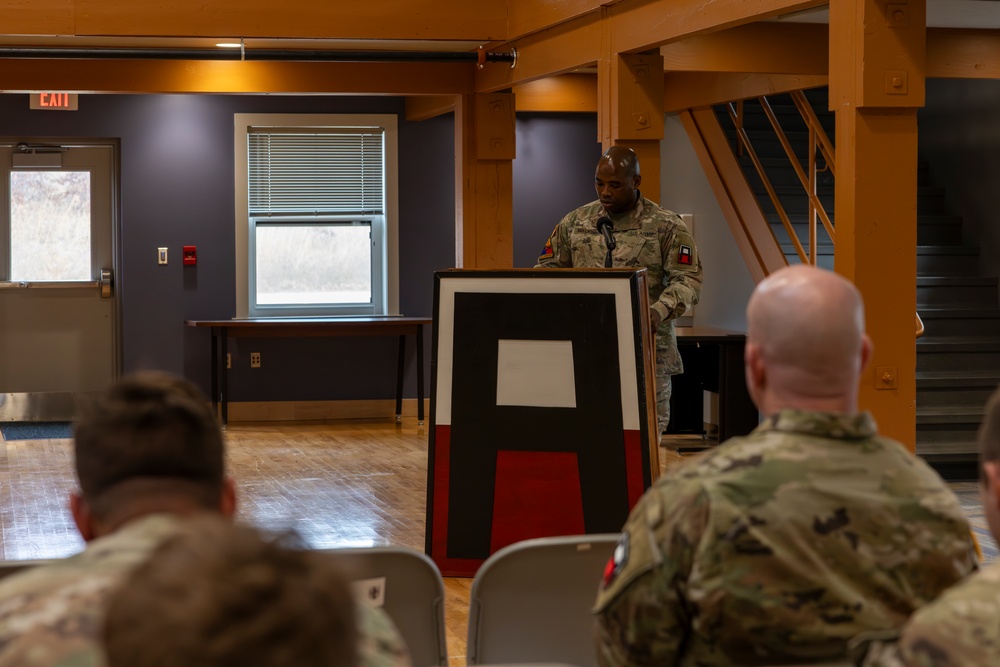 New CSM Speaks to Audience during Assumption of Responsibilty Ceremony