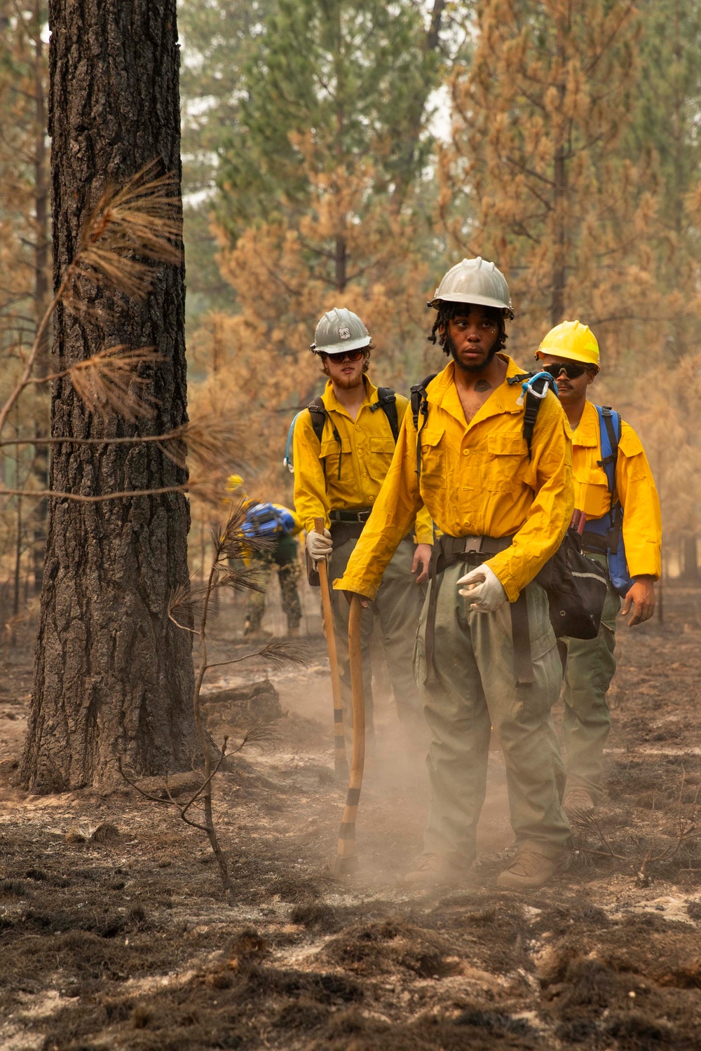 U.S. Army Soldiers from 7th Infantry Division activated as wildland firefighters on the Modrite Fire