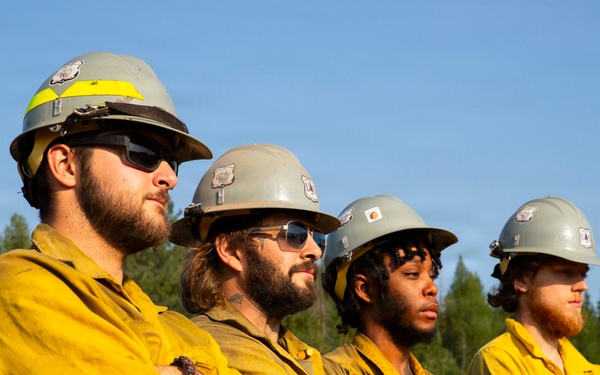 U.S. Army Soldiers from 7th Infantry Division activated as wildland firefighters on the Modrite Fire