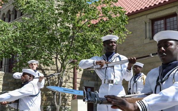 U.S. Navy Ceremonial Guard performs at Western Heritage Center during Billings Navy Week