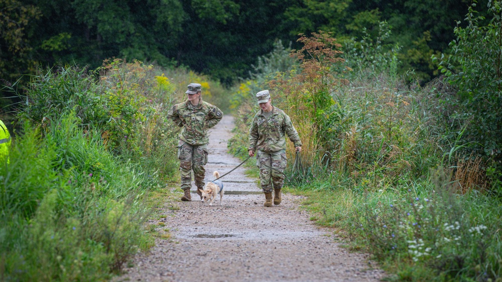 Military police and Civil Affairs Soldiers volunteer at Vilnius animal shelter