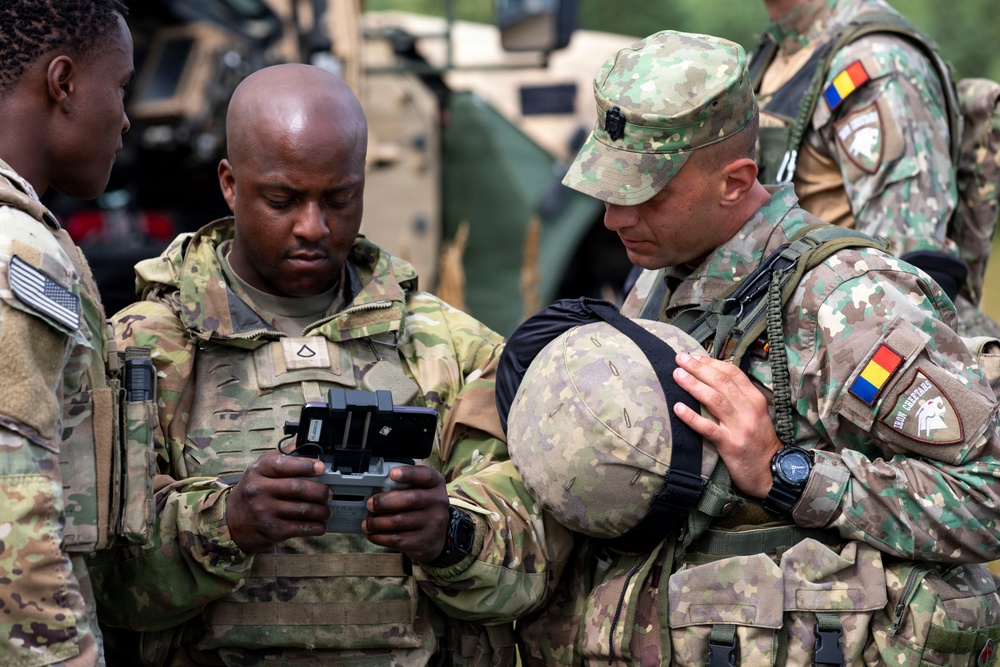 Joint training in Poland: 2-37 AR flies drones for Romanian soldiers to track in anti-UAS exercise