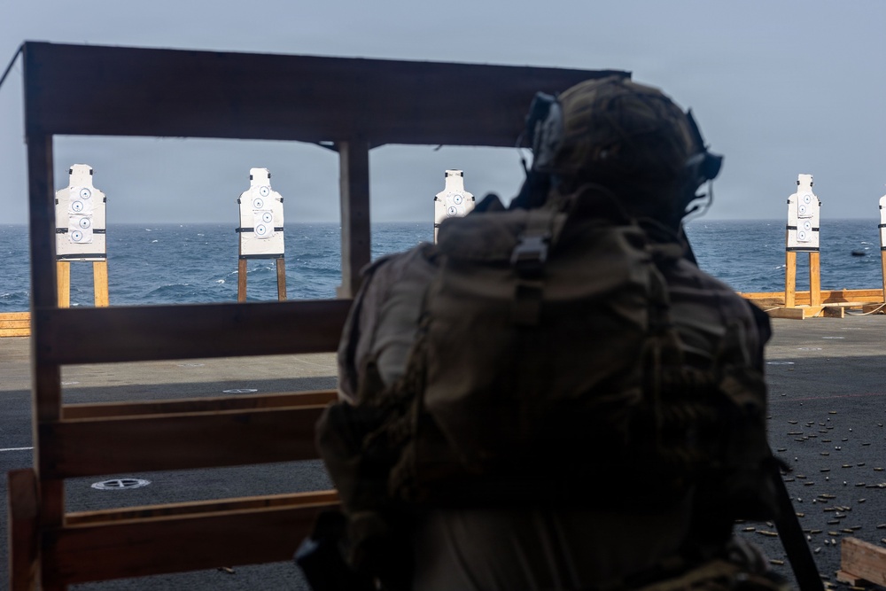 U.S. Marines Conduct Marksmanship Training Aboard USS Boxer