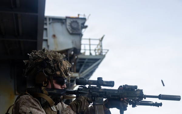 U.S. Marines Conduct Marksmanship Training Aboard USS Boxer