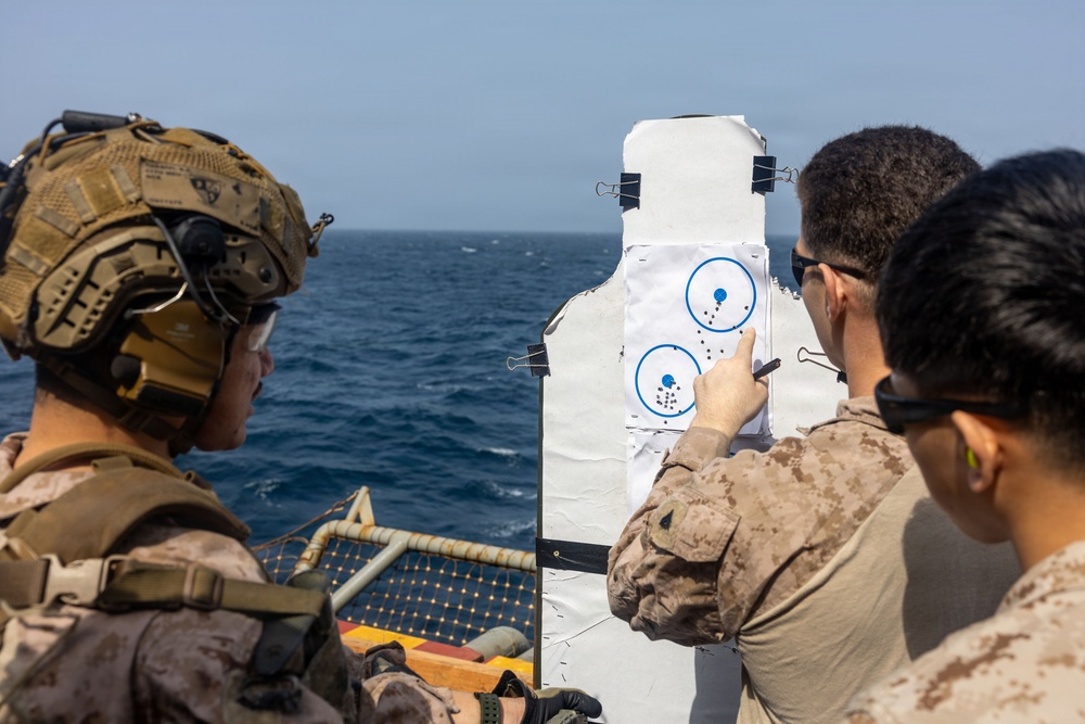 U.S. Marines Conduct Marksmanship Training Aboard USS Boxer