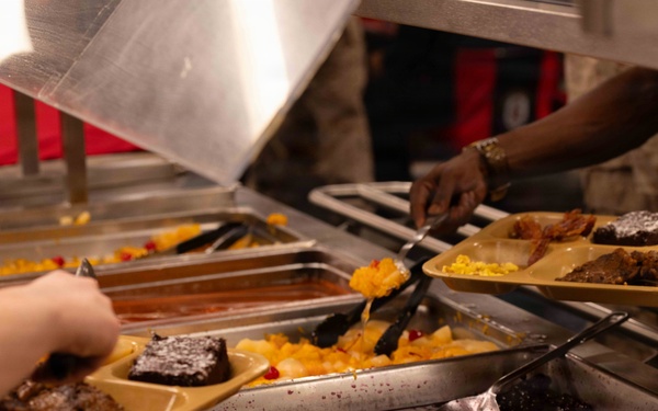 U.S. Sailors, Marines Have Dinner Aboard USS Boxer