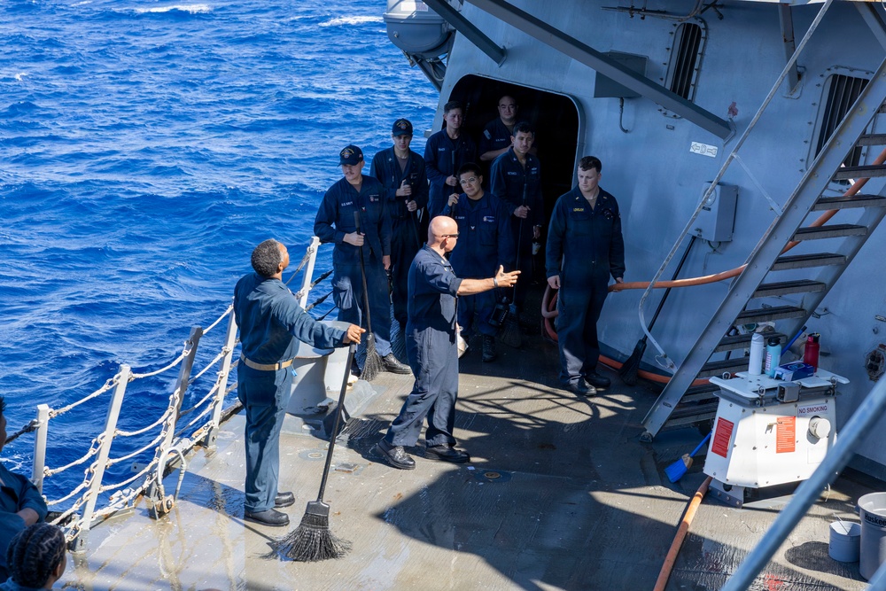 DDG 117 Cleans The Ship During FWWD