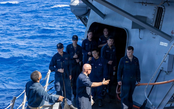 DDG 117 Cleans The Ship During FWWD