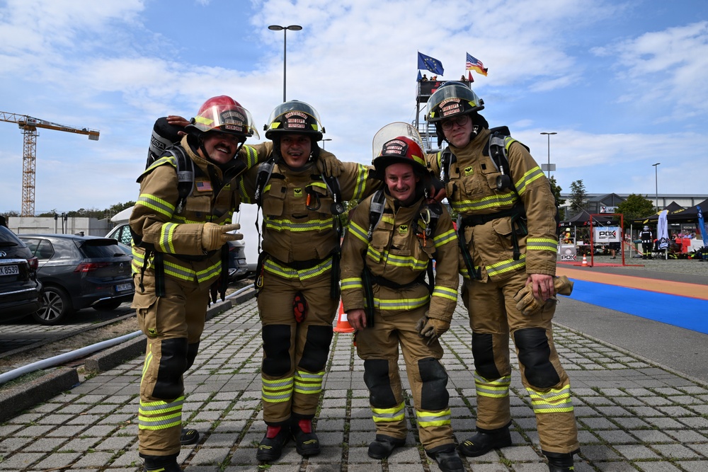 U.S. Military Firefighters Pose at International Fire Competition in Germany