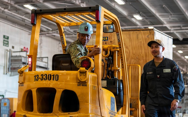 USS Theodore Roosevelt Brings on Stores