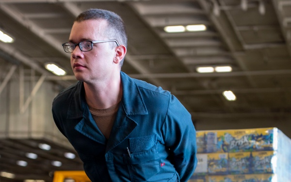 USS Theodore Roosevelt Brings on Stores