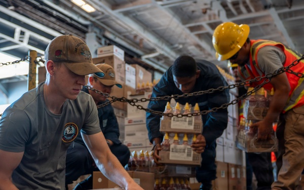 USS Theodore Roosevelt Brings on Stores