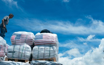 Colombia Earthquake relief supplies offload from a C-17
