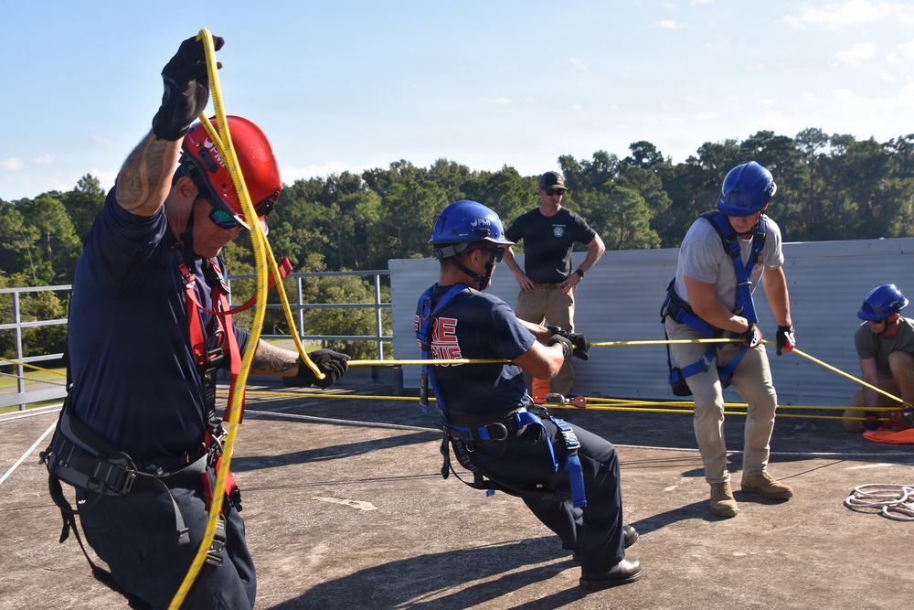 NAS Jacksonville Firefighters Train for Rope Rescue/Confined Space Operations