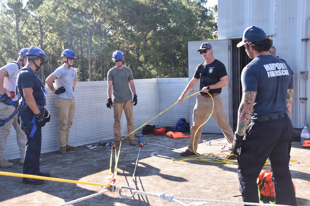 NAS Jacksonville Firefighters Train for Rope Rescue/Confined Space Operations