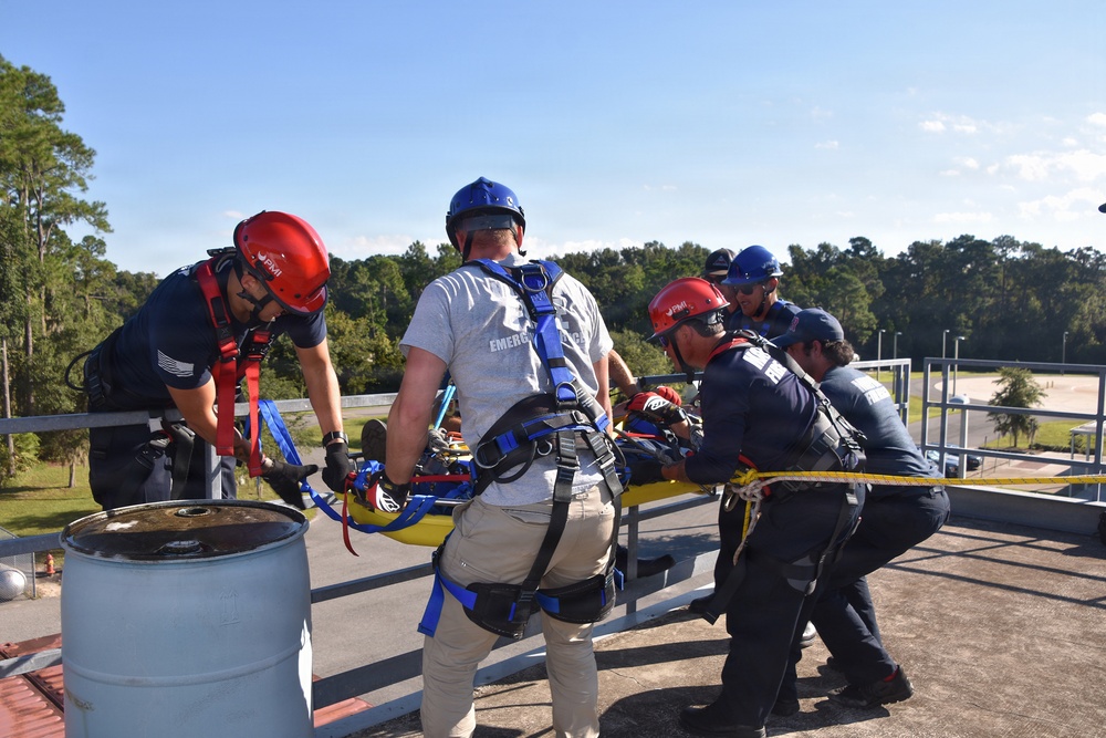 NAS Jacksonville Firefighters Train for Rope Rescue/Confined Space Operations