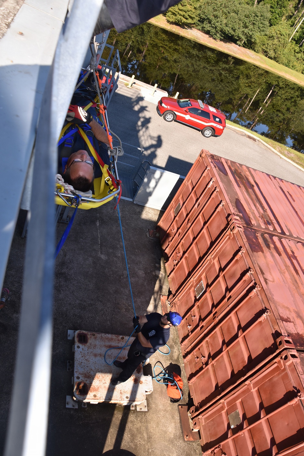 NAS Jacksonville Firefighters Train for Rope Rescue/Confined Space Operations
