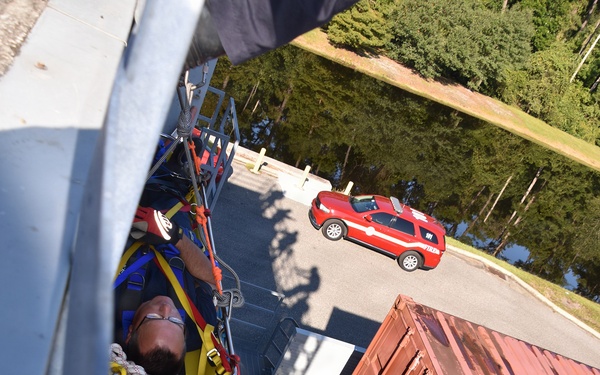 NAS Jacksonville Firefighters Train for Rope Rescue/Confined Space Operations