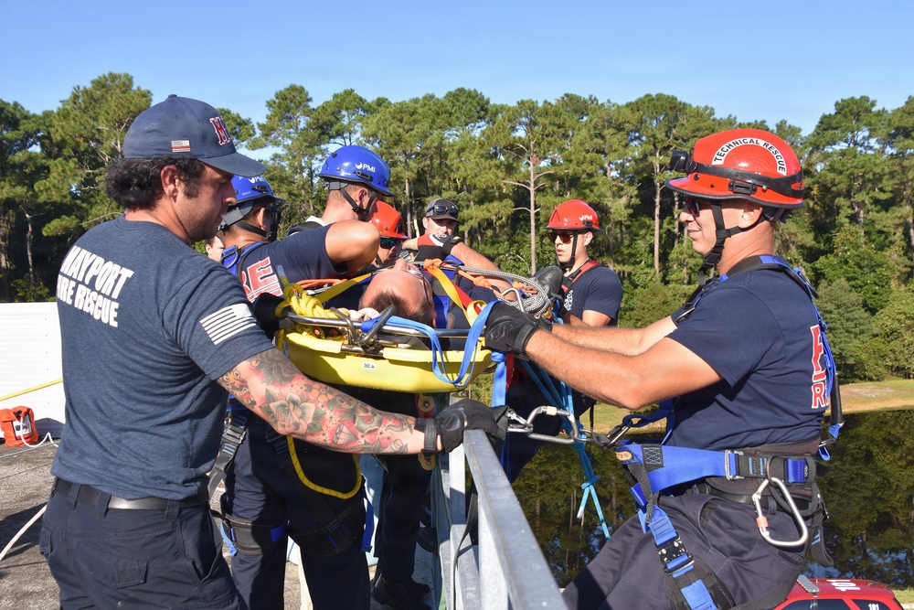 NAS Jacksonville Firefighters Train for Rope Rescue/Confined Space Operations