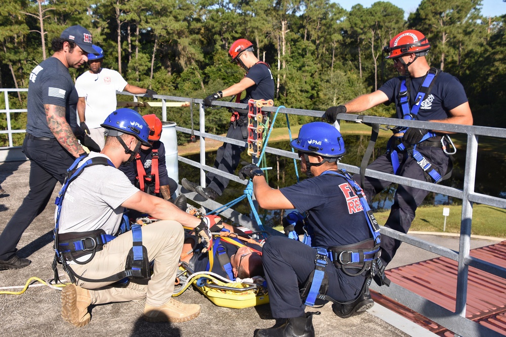 NAS Jacksonville Firefighters Train for Rope Rescue/Confined Space Operations