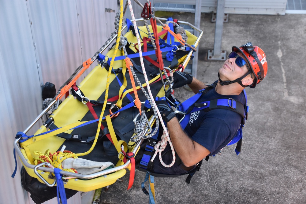 NAS Jacksonville Firefighters Train for Rope Rescue/Confined Space Operations