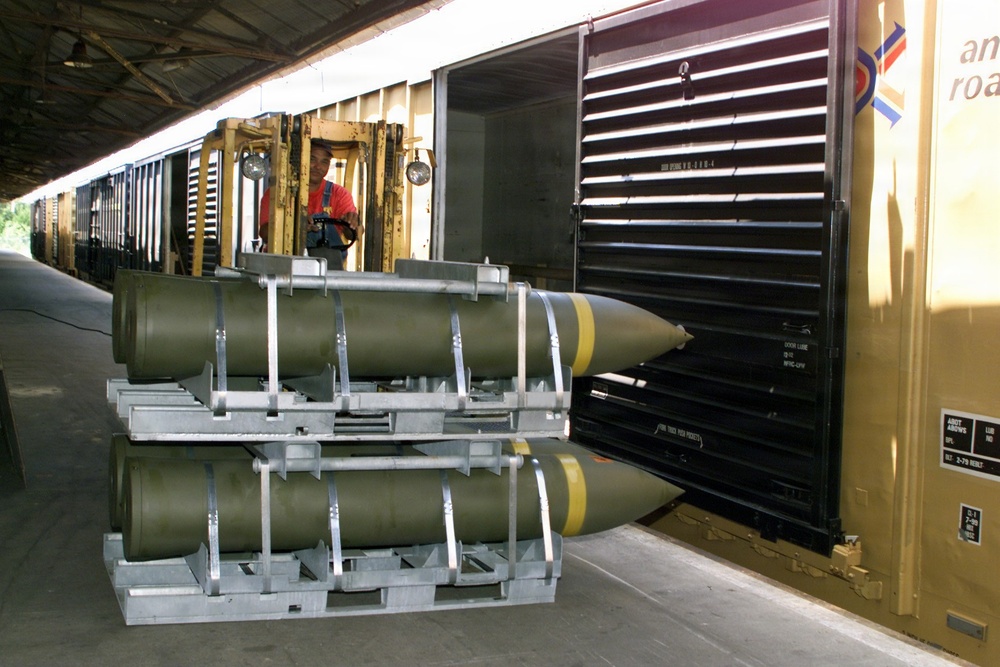 Bombs moving into storage at McAlester Army Ammunition Plant