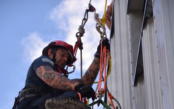 NAS Jacksonville Firefighters Train for Rope Rescue/Confined Space Operations