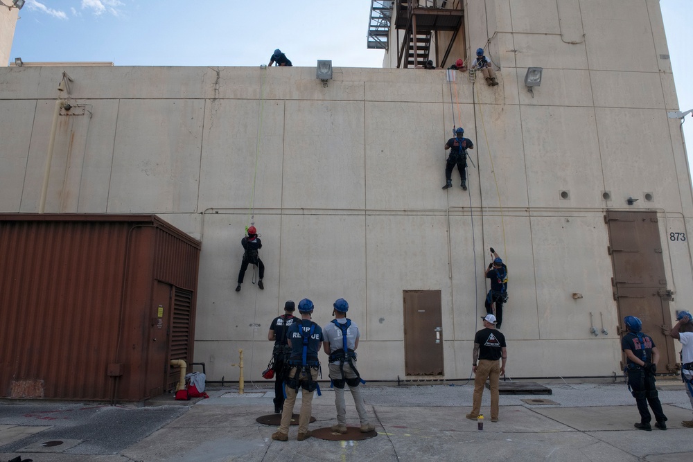 NAS Jacksonville Firefighters Train for Rope Rescue/Confined Space Operations