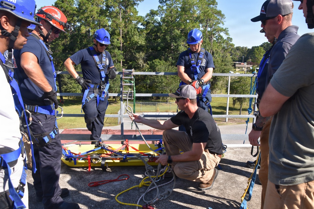 NAS Jacksonville Firefighters Train for Rope Rescue/Confined Space Operations