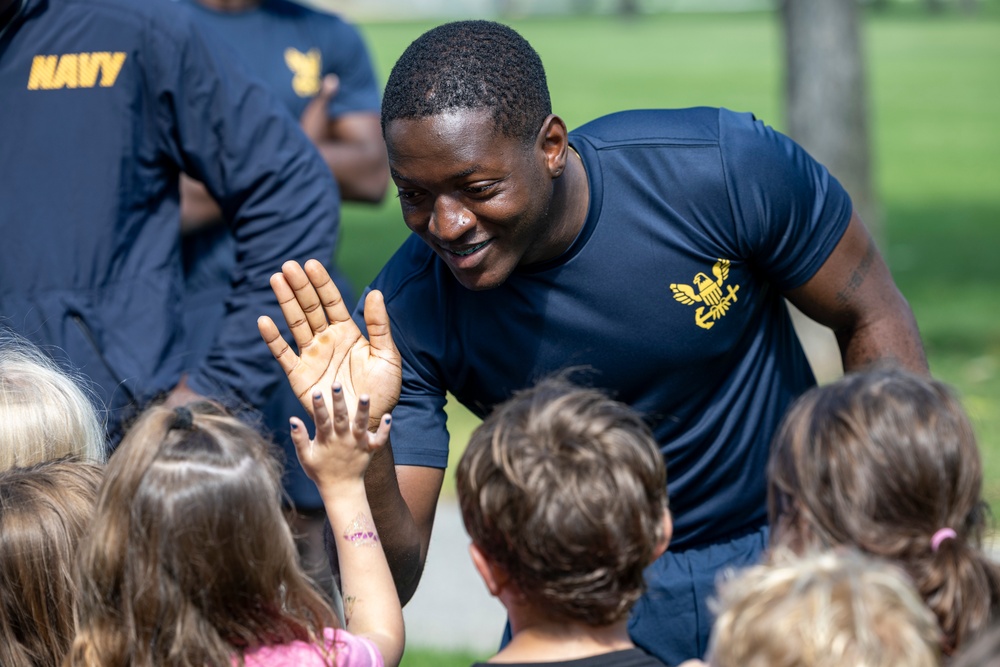 U.S. Navy Ceremonial Guard Performs for YMCA Campers