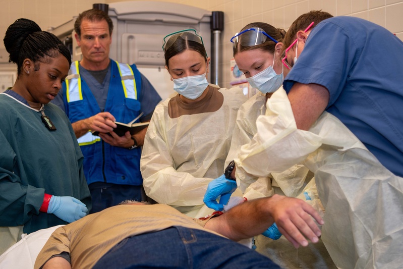 Contaminate Injured Person Drill at Naval Medical Center Portsmouth