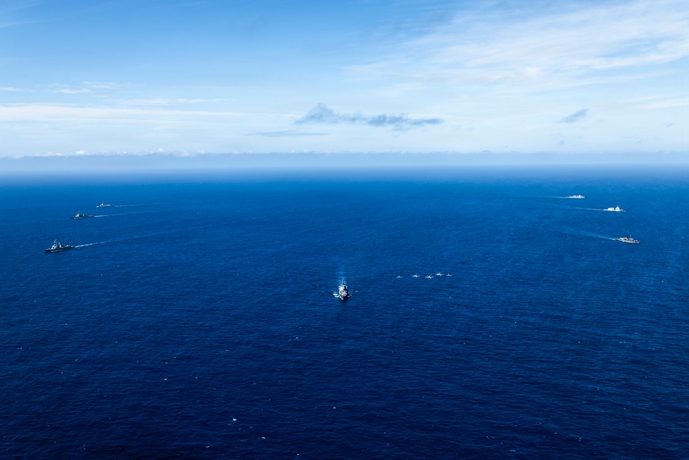 Multinational ships sail in formation during Pacific Dragon 2026