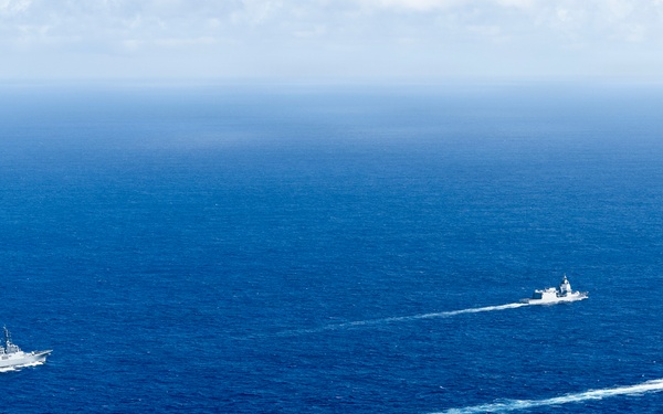 Multinational ships sail in formation during Pacific Dragon 2026