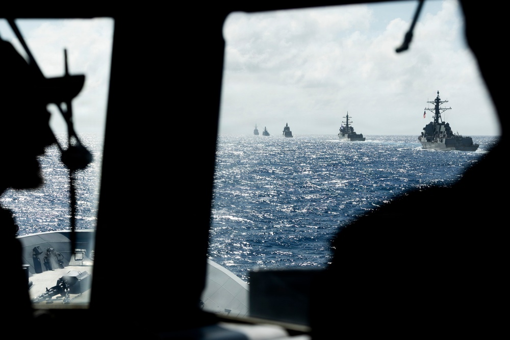 Multinational ships sail in formation during Pacific Dragon 2026