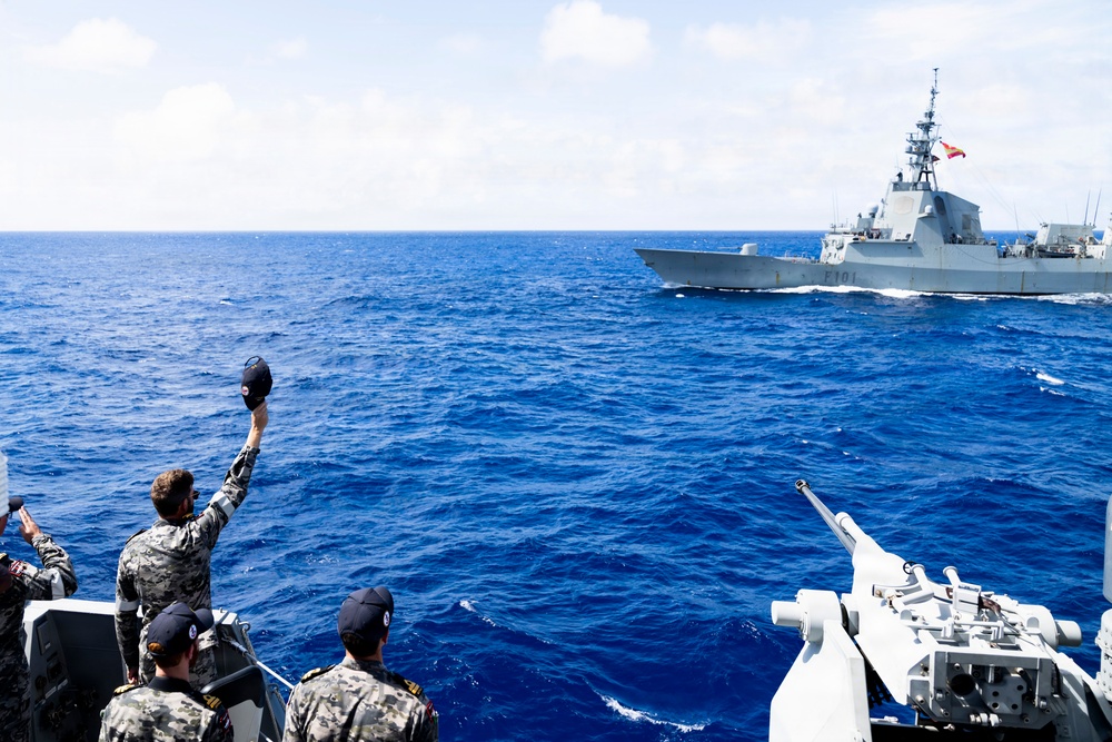 Multinational ships sail in formation during Pacific Dragon 2026