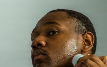 593rd CSC Soldiers Demonstrate Proper Shaving Techniques