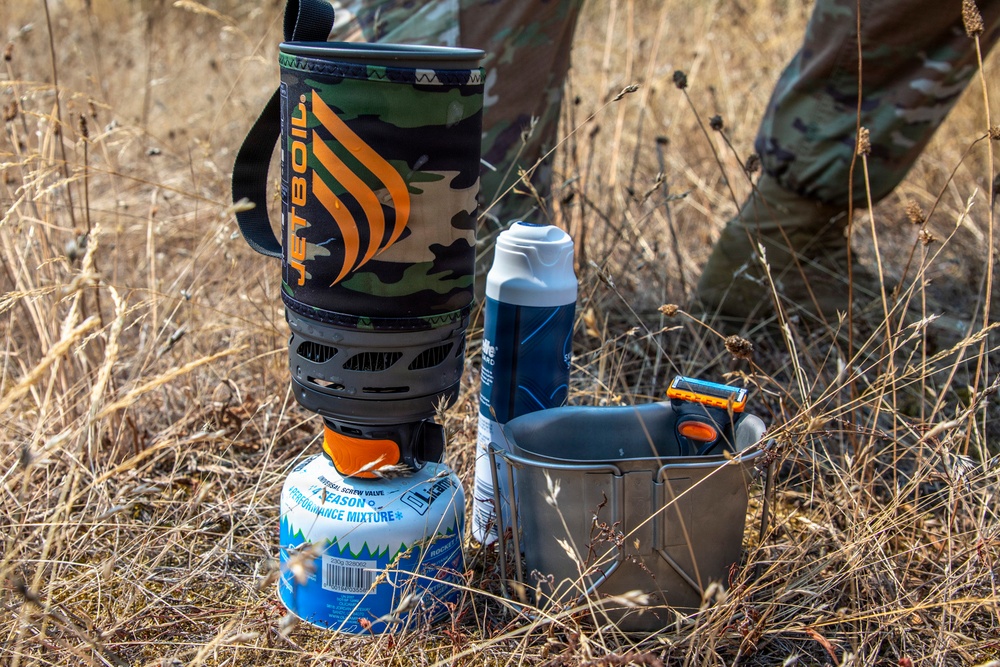 593rd CSC Soldier Demonstrates Effective Field Shaving Techniques