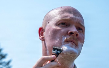 593rd CSC Soldier Demonstrates Effective Field Shaving Techniques