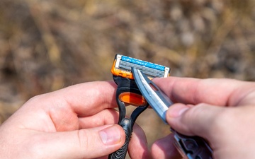 593rd CSC Soldier Demonstrates Effective Field Shaving Techniques