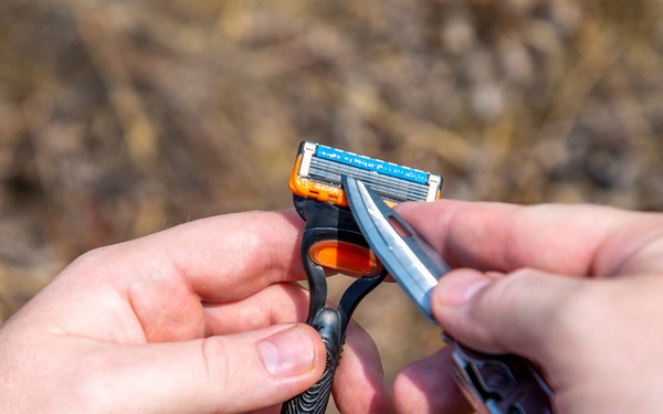 593rd CSC Soldier Demonstrates Effective Field Shaving Techniques