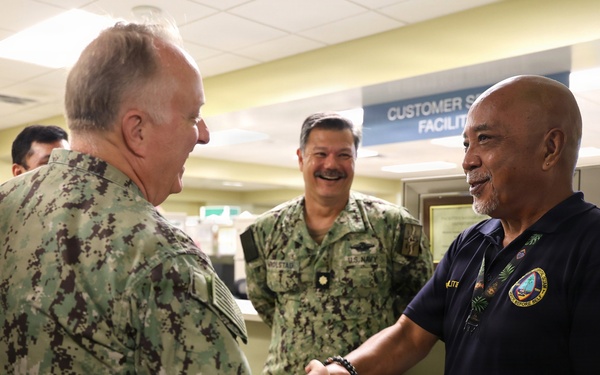 U.S Naval Hospital Guam Environmental Program Manager is recognized for his 41 years of service.