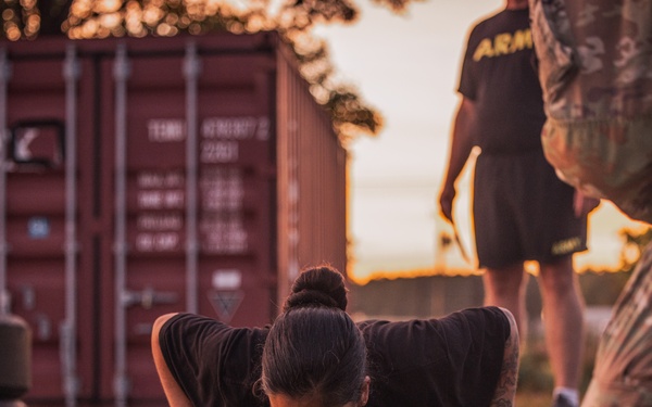 335th Signal Command (Theater) soldiers conduct the Army Fitness Test