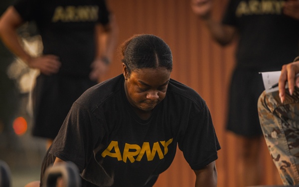 335th Signal Command (Theater) soldiers conduct the Army Fitness Test