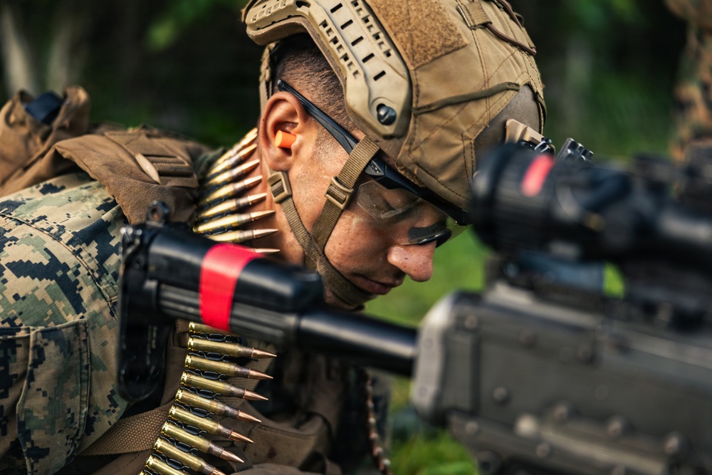 U.S. Marines with 12th LCT Conduct a Crew-Served Weapons Range
