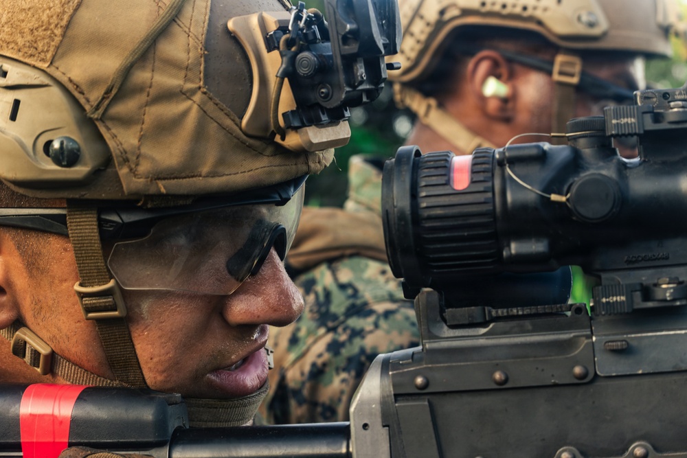 U.S. Marines with 12th LCT Conduct a Crew-Served Weapons Range