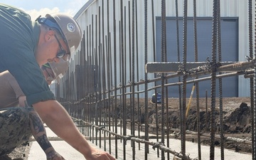 U.S. Navy Seabees Level Concrete Slab Onboard NAF Atsugi