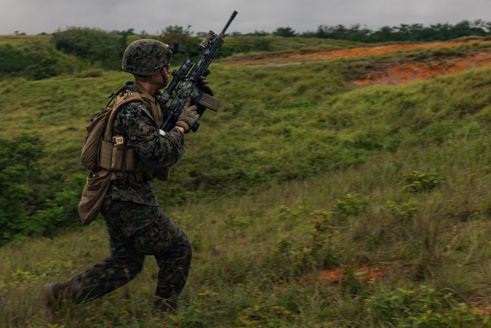 U.S. Marines with 12th LCT Conduct Fire Team Attack Drills