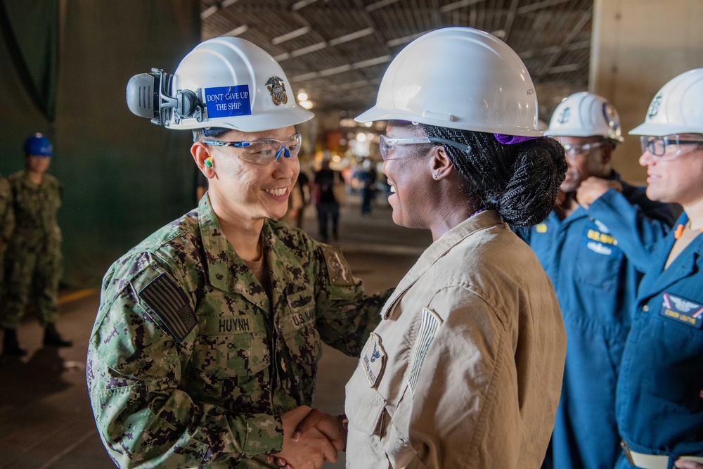 USS John C. Stennis (CVN 74) Lt. Cmdr. Huy Huynh Ring Off Ceremony