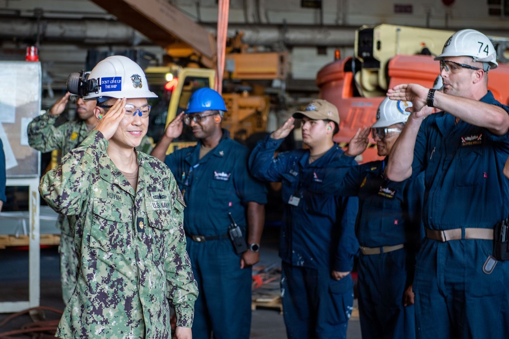 USS John C. Stennis (CVN 74) Lt. Cmdr. Huy Huynh Ring Off Ceremony